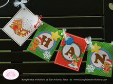 Load image into Gallery viewer, Gingerbread Boy Birthday Name Banner Red Winter Party Lollipop Snowflake Snow 1st 2nd 3rd 4th 5th 6th Boogie Bear Invitations Hansel Theme