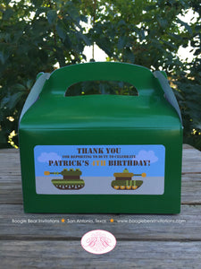 Military Birthday Party Treat Boxes Favor Tags Favor Bag Box Camo Tank Air Force Boy Army Navy Marines Boogie Bear Invitations Patrick Theme