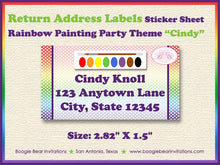 Load image into Gallery viewer, Rainbow Painting Birthday Party Invitation Photo Girl Boy Canvas Group Event Boogie Bear Invitations Cindy Theme Paperless Printable Printed