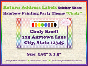 Rainbow Painting Birthday Party Invitation Photo Girl Boy Canvas Group Event Boogie Bear Invitations Cindy Theme Paperless Printable Printed