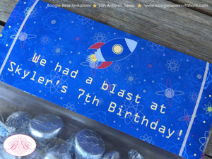 Outer Space Birthday Party Treat Bag Toppers Folded Favor Boy Girl Solary System Rocket Planet Galaxy Boogie Bear Invitations Skyler Theme
