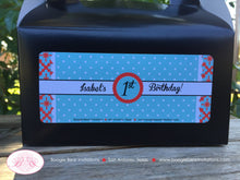 Load image into Gallery viewer, Ladybug Birthday Party Treat Boxes Favor Tags Bag Red Black Garden Little Flower Turquoise Teal Aqua Boogie Bear Invitations Isabel Theme