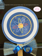 Load image into Gallery viewer, Outer Space Birthday Cupcake Toppers Party Set Rocket Planet Galaxy Science Solar System Stars Boy Girl Boogie Bear Invitations Skyler Theme