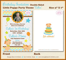 Load image into Gallery viewer, Little Puppy Birthday Party Invitation Photo Boy Girl Dog Pet Paw Pawty Boogie Bear Invitations Cullen Theme Paperless Printable Printed