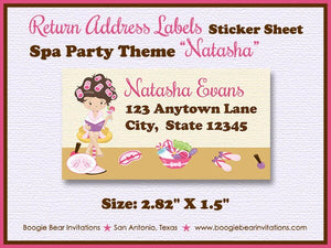 Pink Spa Birthday Party Invitation Girl Facial Beauty Pedicure Manicure Boogie Bear Invitations Natasha Theme Paperless Printable Printed
