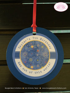 Outer Space Birthday Party Favor Tags Rocket Stars Planets Boy Girl Galaxy Solar System Travel Future Boogie Bear Invitations Skyler Theme