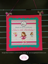 Load image into Gallery viewer, Ice Skating Birthday Door Banner Girl Party Pink Girl Winter Skate Rink Aqua Teal Snowing Group Christmas Boogie Bear Invitations Elsa Theme
