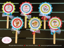 Load image into Gallery viewer, Winter Woodland Animals Cupcake Toppers Baby Shower Owl Squirrel Fox Boy Girl Christmas Santa Party 1st Boogie Bear Invitations Carol Theme