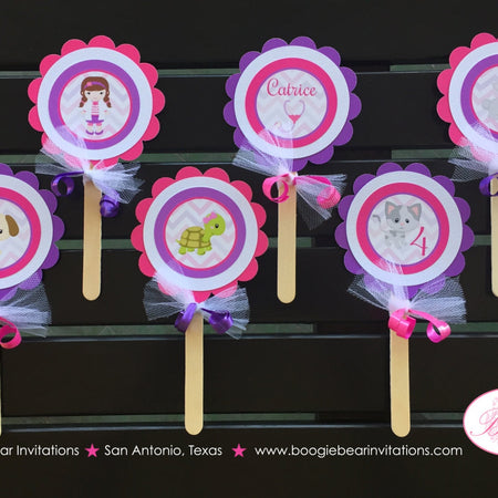 Vet Doctor Girl Party Cupcake Toppers Birthday Animals Hospital Pink Purple Veterinarian Clinic Nurse Boogie Bear Invitations Catrice Theme