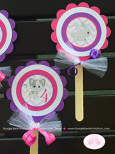 Load image into Gallery viewer, Vet Doctor Girl Party Cupcake Toppers Birthday Animals Hospital Pink Purple Veterinarian Clinic Nurse Boogie Bear Invitations Catrice Theme