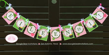 Load image into Gallery viewer, Lucky Charm Birthday Party Banner Small St. Patrick&#39;s Day Pink Girl Heart Star Horseshoe Shamrock 1st Boogie Bear Invitations Eileen Theme