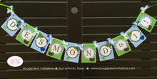 Load image into Gallery viewer, Lucky Charm Birthday Party Banner Small St. Patrick&#39;s Day Blue Boy Heart Star Horseshoe Shamrock 1st Boogie Bear Invitations Desmond Theme