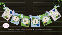 Load image into Gallery viewer, Lucky Charm Highchair I am 1 Banner Birthday Party Shamrock Boy Blue Dot Heart Star Green Clover 1st Boogie Bear Invitations Desmond Theme
