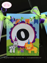 Load image into Gallery viewer, Wild Zoo Animals Highchair ONE Banner Birthday Party Boy Girl Safari Jungle Tiger Lion Zebra TWO 1st Boogie Bear Invitations Cassidy Theme