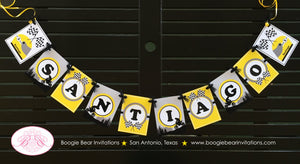 Dirt Bike Birthday Party Name Banner Yellow Black Mountain Boy Girl 1st 2nd 3rd 4th 5th 6th 7th 8th Boogie Bear Invitations Santiago Theme