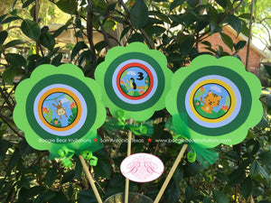 Rainforest Birthday Party Centerpiece Set Rain Forest Boy Girl Parrot Toucan Wild Zoo Jungle Green Boogie Bear Invitations Chandler Theme
