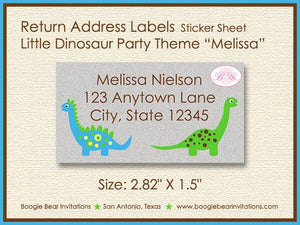 Little Dinosaur Baby Shower Invitation Party Blue Green Boy Girl 1st 2nd Boogie Bear Invitations Melissa Theme Paperless Printable Printed