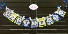 Load image into Gallery viewer, Mustashe Birthday Party Banner Small Bash Little Man Boy Lime Green Navy Blue Retro 1st 2nd 3rd Boogie Bear Invitations Walter Theme Printed