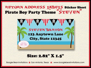 Pirate Boy Birthday Party Invitation Ship Boat Swimming Swim Ocean Beach Boogie Bear Invitations Steven Theme Paperless Printable Printed