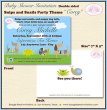 Load image into Gallery viewer, Snips and Snails Baby Shower Invitation Boy Blue Green Puppy Dog Tails 1st Boogie Bear Invitations Corey Theme Paperless Printable Printed